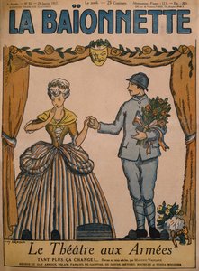Teatr dla armii, ilustracja na okładce z „La Baionnette”, nr 82, 25 stycznia 1917 (litografia kolorowa)