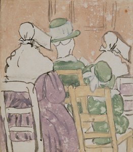 Postacie w kościele (akwarela na papierze) autorstwa Gwen John