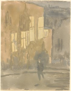 Ulica nocą, Meudon autorstwa Gwen John