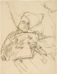 Umierająca zakonnica (kredka conte na papierze) autorstwa Gwen John