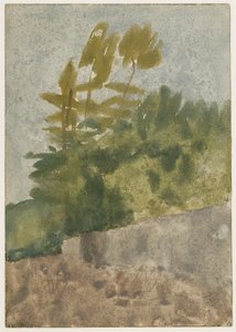 Drzewa (akwarela, gwasz i ołówek na papierze) autorstwa Gwen John