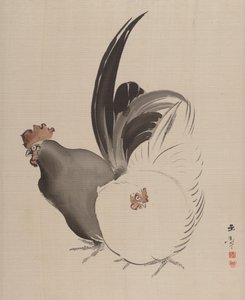 Kogut i Kura, 1887-92. autorstwa Gyokusho Kawabata