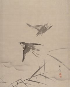 Małe ptaki i bambus, 1887-92. autorstwa Gyokusho Kawabata