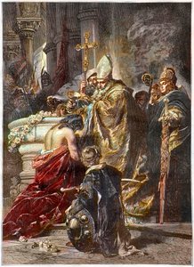 Chrzest św. Szczepana (c970-1038), św. I król Węgier – ochrzczony przez św. Stephen I Ki