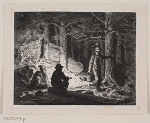 Ilustracja do „Letniej nocy w Krogskoven” autorstwa H.P. Hansen