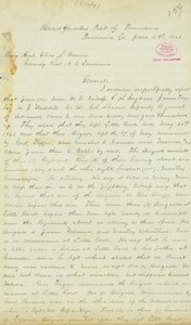 List z siedziby H.T. Reida, Post of Providence, Luizjana, do generała brygady Eliasa S. Dennisa, 22 czerwca 1863 r. autorstwa H.T. Reid
