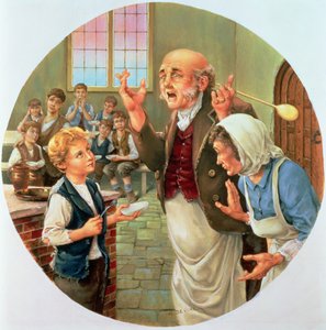 Oliver Twist prosił o więcej, ze świata Charlesa Dickensa, później zrobiony jako talerz Spode autorstwa H. Devine
