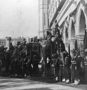 Słoń wicekrólów, Delhi, Indie, 1900.