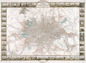 Mapa Londynu, 1851 autorstwa H Lacey