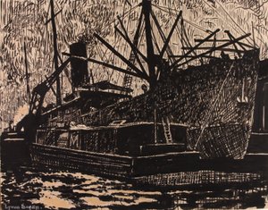 (Liner and Tug) autorstwa H. Lyman Sayen