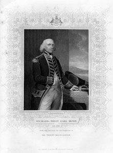 Richard Howe 1726-1799, 1. hrabia Howe, admirał angielski, XIX wiek. autorstwa H. Robinson