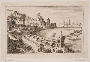 Riverside z orientalnym miastem autorstwa H. Rosenkilde