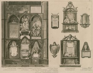Zachodnia strona Poets Corner, Westminster Abbey, Londyn autorstwa H. Villiers