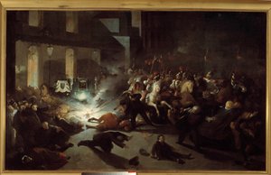 Próba zabójstwa Napoleona III przez Felice Orsini w Paryżu 14 stycznia autorstwa H. Vittori Romano