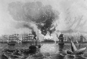 Bombardowanie St Jean DAcre przez admirała Sir Charlesa Napiera, 3 listopada 1840 c1857. autorstwa H. Winkles