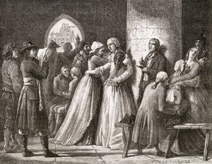 Apel skazańców, 1794, z "Histoire de la Revolution Francaise" Louisa Blanca (1811-82), rytowany przez Paula Jonnarda (zm.1902) 1847-62