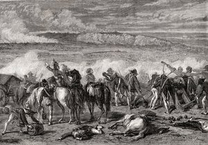 Bitwa pod Jemappes, 6 listopada 1792, wyryty przez Alexandre Hurel