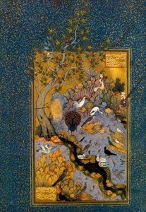 Folio z Mantiq al-Tayr The Language of the Birds, Attar, c1600. autorstwa Habib Allah