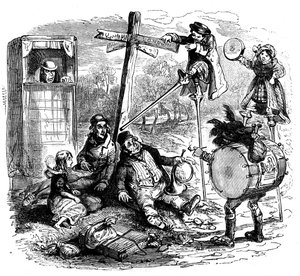 „Stary sklep z ciekawostkami” Charlesa Dickensa autorstwa Hablot Knight Browne