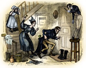 „The Old Curiosity Shop” Karola Dickensa autorstwa Hablot Knight Browne