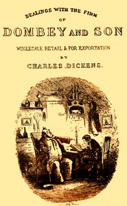 Dombey & Son autorstwa Charlesa Dickensa. Strona tytułowa autorstwa Hablot Knight Browne
