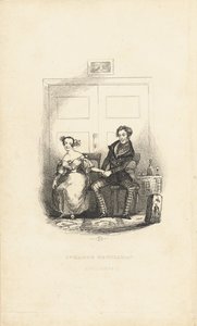 Frontyspis do „Dziwnego dżentelmena: komiczna burletta” Charlesa Dickensa (1812-70) autorstwa Hablot Knight Browne