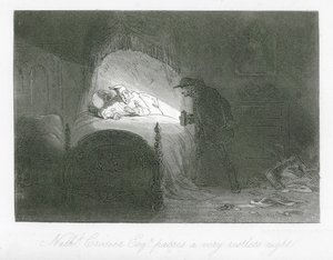 Londyńskie ulice: Nathaniel Crosier, Esq, przechodzi bardzo niespokojną noc (rycina)