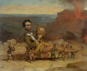 Karykatura Edwarda Bulwera Lyttona (1803-1873) autorstwa Hablot Knight Browne