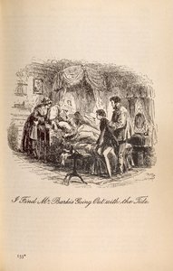 Znajduję pana Barkisa wychodzącego z prądem, z Davida Copperfielda autorstwa Charlesa Dickensa (1812-70) autorstwa Hablot Knight Browne