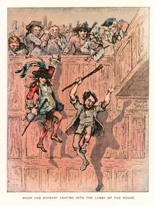 Ilustracja do Barnaby Rudge. autorstwa Hablot Knight Browne