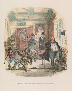 Ilustracja do Mikołaja Nickleby autorstwa Hablot Knight Browne