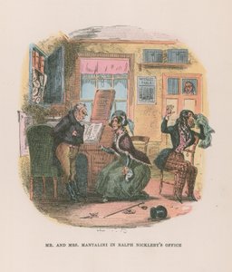 Ilustracja do Mikołaja Nickleby autorstwa Hablot Knight Browne
