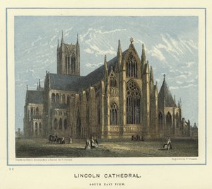 Katedra w Lincoln, widok na południowy wschód autorstwa Hablot Knight Browne