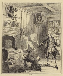 Lord Ferrers strzelający do swojego Namiestnika autorstwa Hablot Knight Browne