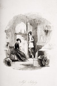 Pani Jellyby, ilustracja z „Bleak House” Charlesa Dickensa (1812-70) opublikowana w 1853 roku