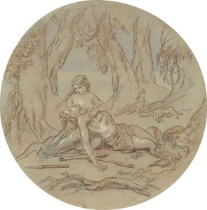 Jeden z osiemnastu projektów serii talerzy przedstawiających Wenus i Adonisa autorstwa Hablot Knight Browne