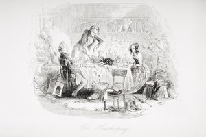 Nasze gospodarstwo domowe, ilustracja z „Dawida Copperfielda” Charlesa Dickensa (1812-70) opublikowana po raz pierwszy w 1850 r.