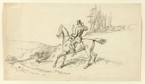Jeździec Reining na koniu autorstwa Hablot Knight Browne