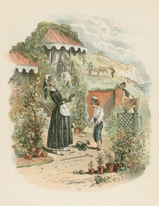 Scena z Davida Copperfielda autorstwa Charlesa Dickensa, 1849-1850 autorstwa Hablot Knight Browne