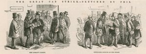 The Great Cab Strike - szkice Phiz autorstwa Hablot Knight Browne