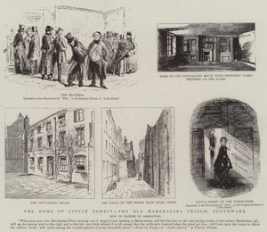 Dom Little Dorrit, stare więzienie Marshalsea, Southwark autorstwa Hablot Knight Browne