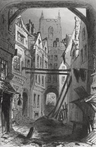 Tom sam, ilustracja z „Ponurego domu” Charlesa Dickensa (1812-70) opublikowana w 1853 r. autorstwa Hablot Knight Browne