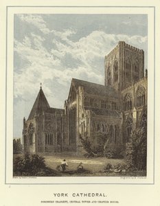 Katedra w Yorku, północny transept, centralna wieża i kapitularz autorstwa Hablot Knight Browne