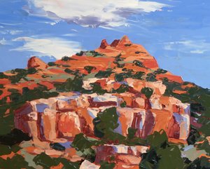 In Color, Sedona, ok. 2024 (olej na podłożu masonitowym) autorstwa Hadley Rampton