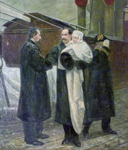 Król Haakon na norweskiej ziemi w 1905 r.