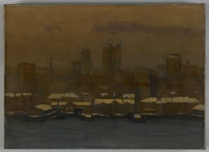 River Front, Nowy Jork zimą, ok. 1912 r. autorstwa Hamilton Easter Field