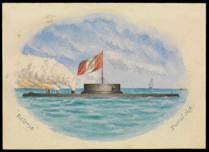 Okręt Victoria Turret, ok. 1865 r. (akwarela) autorstwa Hamilton Williams