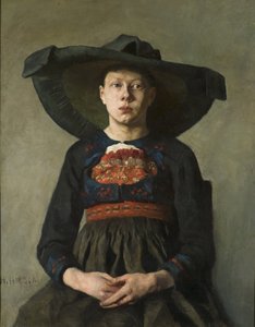 Młoda bawarska wieśniaczka - Bawarska wieśniaczka, autorstwa Pauliego (Hirsch-Pauli), Hanny (1864-1940). olej na płótnie