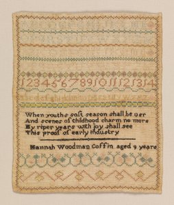 Próbnik autorstwa Hannah Woodman Coffin