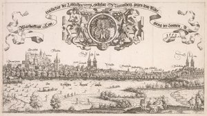 Panoramiczny widok Norymbergi: część centralna, 1552.